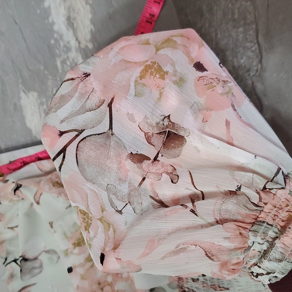 Rachel Zoe Flowy Sheer Floral Long Sleeves Blouse. Green, Pink. Smocked Hem. S. - Picture 12 of 12